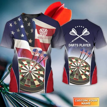 Забавна тениска с 3D Принтом Стрелички За Мъже, Американски Флаг, Облекла в стил хип-хоп в стил Харадзюку, Модни Топове с кръгло деколте и къс ръкав, Тениска Оверсайз