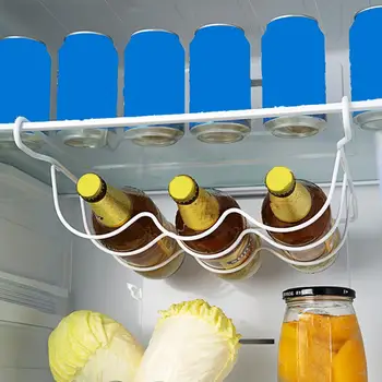 Запазване на място в хладилника, рафт за хладилника, Увеличете пространството на хладилника с помощта на стелажи за бира, желязна стойка за вино, Ефективно хладилника за хладилник