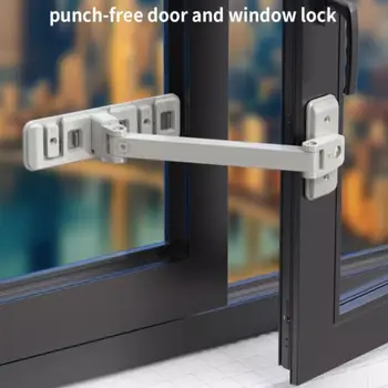 Защитен прозорец замък от алуминиева сплав, ограничител на врата, богат на функции на прозорец с ключалка за врата, Сигурността на дома, на детето