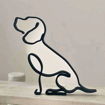 Изкуството Минималистичен Животни Желязна Скулптура Реколта Метална Абстрактни скулптури, ръчно изработени Абстрактна Куче Украса на Масата Художествена Украса