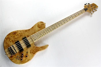 Изработена по поръчка 5-струнен Електрически бас-китара с врата през корпуса, Безплатна доставка