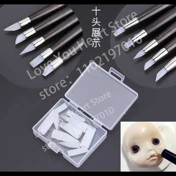 Инструмент за маркиране на глави на кукли от мека глина OB11, дръжка с мека глава, дръжка с двойна глава, инструменти за кукли за премахване на пръстови отпечатъци от ръце