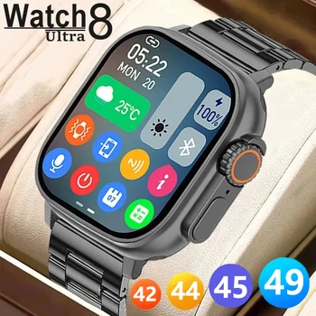 Каишка за часовник е съвместим с каишка Watch Ultra Series 8 NFC Smartwatch HK8 IWO W68 ZD8 Гривна от неръждаема стомана Correa