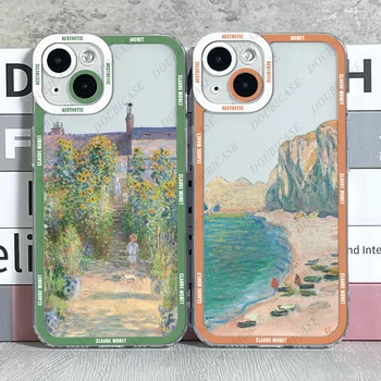 Калъф За iPhone 11 12 13 14 Por Max Mini XR 7 8 SE X Claude Monet Art Funda Cases Калъф