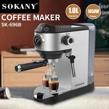Кафемашина SOKANY696B, Напълно автоматична кафе машина, Концентрирани капсули на прах, кафе-Машина под налягане, пара