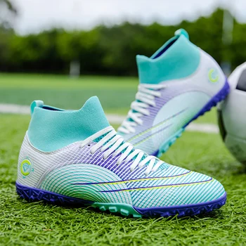 Качествени обувки за футзала, нескользящая обувки за американски футбол, Футболни обувки Messi, обувки Chuteira Campo, Спортни обувки, Дамски обувки TF/AG