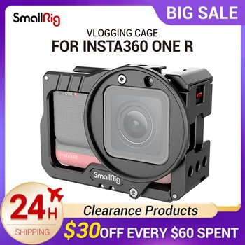 Клетка за видеоблогинга SmallRig и адаптер филтър 52 мм за Insta360 ONE R 4K Издание с две елементи за студено башмака, няколко дупки на 1/4-20