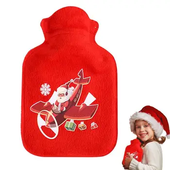 Коледна топло Коледна чанта за бутилка с топла вода Чанта за бутилки с вода с анимационни Сантой Весели коледни подаръци за деца