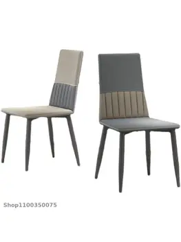Комбинация от масата за хранене и столове от масивна дървесина е в скандинавски стил, Модерен минималистичен маса за хранене, стол, Стол с висока облегалка, Лесен Луксозен дом