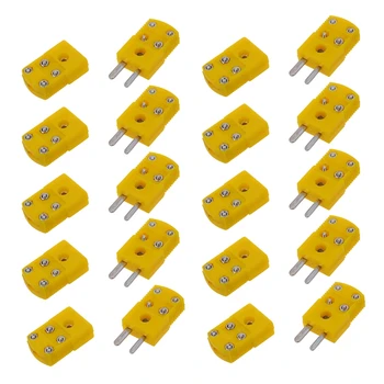 Комплект конектори за термопар тип K в жълта Пластмасова кутия 20X