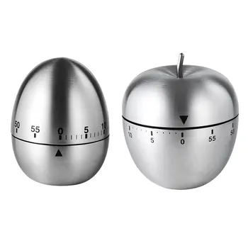 Креативен Кухненски таймер с обратно броене 60 минути Автоматична аларма от неръждаема стомана във формата на ябълка, Инструменти за синхронизация, приспособления за домашно приготвени сладкиши