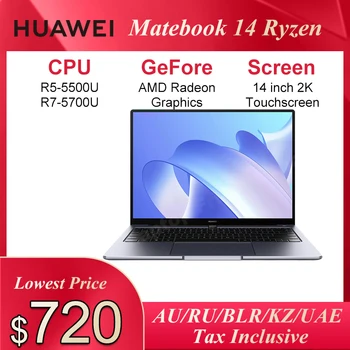 Лаптоп HUAWEI MateBook 14 с процесор на AMD Ryzen R5-5500U/ах италиански хляб! r7-5700U, 16 GB, 512 GB, Лаптоп с 14-инчов 2K сензорен екран, SSD-диск Radeon Graphics