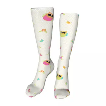 Малки чорапи до Глезена с Анимационни совой, нов продукт, Унисекс Чорапи до средата на прасците, дебели меки възли на ежедневните чорапи