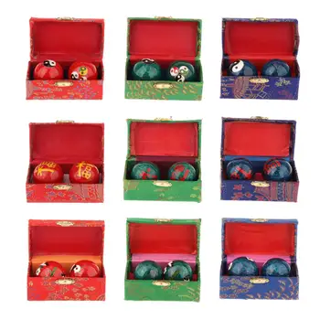 Масажни топки от 2 теми с кутия за съхранение, китайски топки Baoding за деца