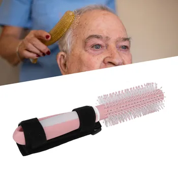 Мека Подпомагаща Гребен за инвалиди, Преносима Гребен с пластмасова дръжка, четка за коса за по-възрастните хора, Инструменти за масаж на възрастните хора
