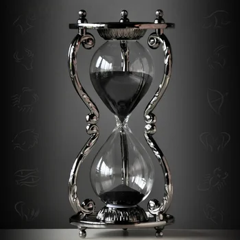 Метални пясъчен часовник с дванадесетте съзвездия, таймер за 30 минути, креативна декорация, украса за дома