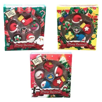 Мини-гумички за триене Коледа Разнообразни, Комплект Коледни Ластиков за Моливи, Дядо Коледа, Подаръци за Коледното парти във формата на Снежен човек, Пълнители за ръчни чанти
