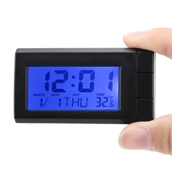 Мини електронни автомобилни часовник 3 в 1, Термометър, външната температура, LCD цифров Измерител Часа
