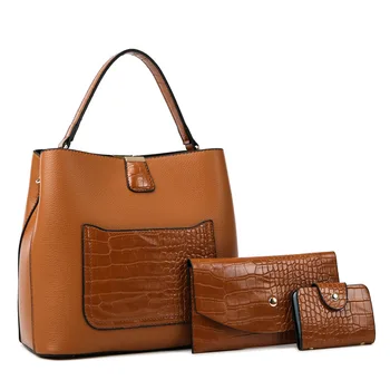Младежки модерен комплект женски чанти 3 в 1 за момичета, набор от чанти и чанти, набор от женските чанти за рамо