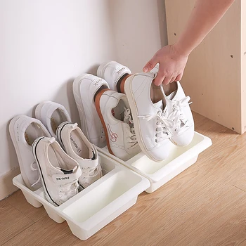 Модерен вертикален икономичен рафтове за съхранение на тапочек в скандинавски стил, Органайзер за пространство, Пластмасов шкаф за обувки, Държач за обувки, за дома и хотела