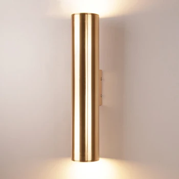 Модерен стенен лампа с led подсветка за тръби, скандинавски злато, бяло, черно, желязо, алуминий, нощни светлини за спални, стълбище, проход, хол, монтиран на стената лампа