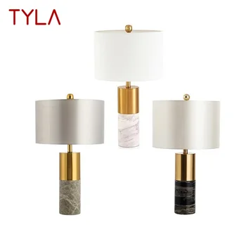 Модерна настолна лампа TYLA, Мрамор Нощна led настолна лампа, Луксозен Творчески Декоративна лампа за дома, Спалня, дневна, Офис, Хотел