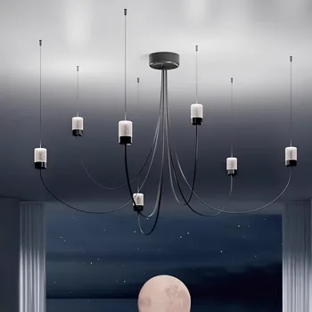 Модерно осветление във формата на клони, Полилей в Скандинавски Стил, Окачена Лампа за Дневна, Висящи лампи