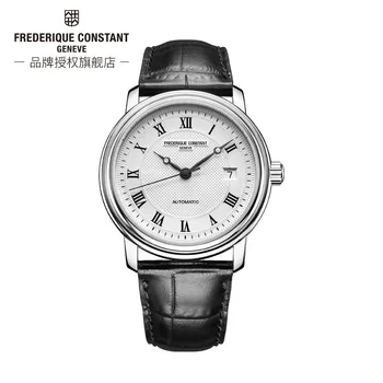 Модни Луксозни часовници Frederique Constant FC-303 с подобрени кожена каишка, автоматичен календар, Ежедневни мъжки часовници Лукс, кварцов часовник