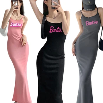 Модно лятна рокля за Барби без ръкави, Аниме Kawai, Дамски Тънък секси пола, Макси Мода, дамски Y2K, универсални рокли-слинги, подаръци