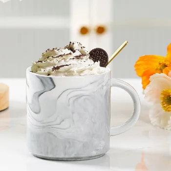Мотиви Кафеена Лъжичка на чаша Керамична Чаша с дръжка за приготвяне на чай с мляко, Съдове за Напитки Подарък