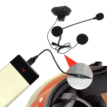 Мотоциклет Bluetooth-съвместими интерком за шлем 4.2, безжичен телефонен разговор без помощта на ръцете, стереофоничен переговорное устройство, музикален плеър GTWS