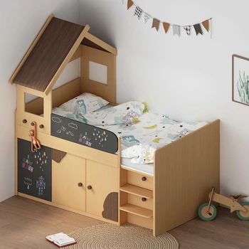 Мултифункционална Комбинирана Детска легло Шкаф Половин височина Вградени Бюро Бебешко легло Cama Infantil Мебели за спалня QF50TC
