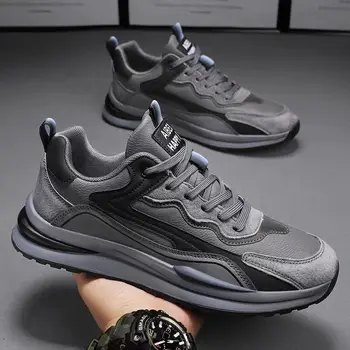 Мъжки Обувки за бягане и спорт, Лято 2023, Нова Нескользящая Тенис Дишаща Тенденция Универсална Обувки за баща на дебела Подметка