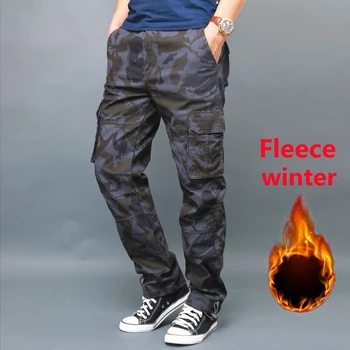 Мъжки панталони-карго с множество джобове, военни тактически панталони големи размери, Мъжки връхни дрехи, Директни зимни работни панталони, дрехи-cargo