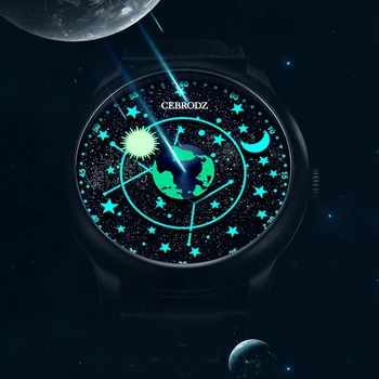Най-добрите луксозни Маркови Автоматични часовници, Мъжки Механични часовници с космически циферблат, Дизайнерски часовника 44 мм, Суперсветящиеся часовници CEBRODZ 2023