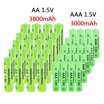 Нов AAA + AA акумулаторна батерия алкална батерия AA от 1,5 3800 ма - 1,5 ААА 3000 mah, фенерче, играчка часовници, MP3 плейър