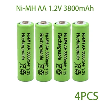 Нова батерия AA 1.2 V 3800mAh Ni-MH акумулаторна батерия за играчка дистанционно управление, Акумулаторни батерии тип AA 1.2 V батерия + зарядно устройство
