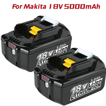 Нова литиево-йонна батерия 18650 18V 5.0 Ah, за Makita BL1850 BL1840, Акумулаторни електроинструменти, работа на смени батерията