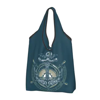 Новият дизайн на Ретро Реколта чанта За пазаруване С морска Котва, Дамски чанти-тоут, Преносими Чанти за пазаруване в Морски стил