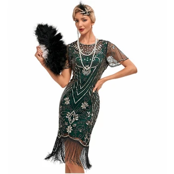 Ново женствена рокля на 1920-те години, украшенное пайети, в стил ар-деко, рокля 