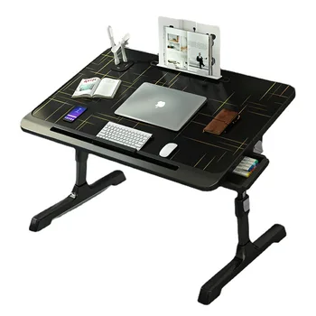 Нощни бюро Малка масичка за лаптоп големи размери, Сгъваема мързелив маса за студенти в общежитието
