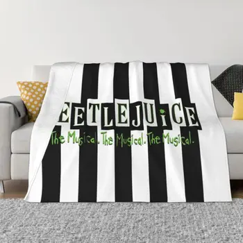 Одеяла Beetlejuice The Musical, Удобни меки фланелен одеяла Sprint Светия от филм на ужасите, покривка за Дивана, Домашно и Спално бельо