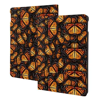 Оранжев Калъф Monarch Butterflies за iPad 2022 10,5-10,2 инча с държач за моливи, Изкуствена кожа, Тънък, Удароустойчив, Автоматичен режим на заспиване/събуждане
