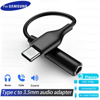Оригинален Аудиоадаптер USB Type C До 3,5 mm 3,5-Разъемный Кабел за слушалки, Aux За Samsung Galaxy S23 Ultra S22 S20 FE Tab S8 + M54 A54