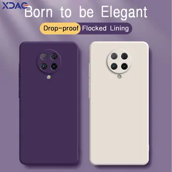 Оригинални Квадратни Течни Силиконови Калъфи за телефони Xiaomi POCO F2 Pro 360 Защитни Меки Спортни Водоустойчиви Калъфи F2Pro Противоударные