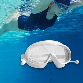 Очила за плуване, при късогледство, очила за плуване, Прозрачни очила със слушалки, удобни Мъжки, Дамски водоустойчив очила за гмуркане с защита срещу замъгляване