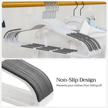 Пластмасова закачалка за организиране на гардероба, нескользящая закачалка за дрехи, 10 x противоскользящих закачалки за дрехи, компактен дизайн за кърпи