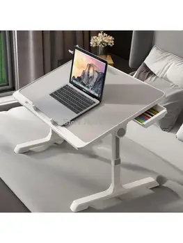 Подвижен сгъваема маса-легло, маса с еркер, мързелив масичка за лаптоп, домашен малка странична масичка, маса за сън
