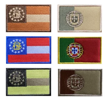 Португалски Национален Флаг Бродерия На Една Кука Контур Кръпка Реколта Имперска Емблемата На Тъканни Етикети На Поръчка Флаг Кръпка На Едро