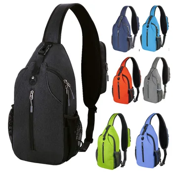 Прашка-раница, Нагрудная чанта, Походный раница, Мъжки Унисекс чанта на едно рамо, Туристическа чанта през рамо с USB порт, универсален